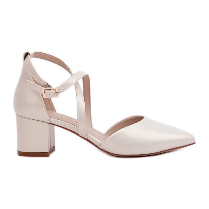 Pompe sul post Eco in pelle Sergio Leone Pearl beige