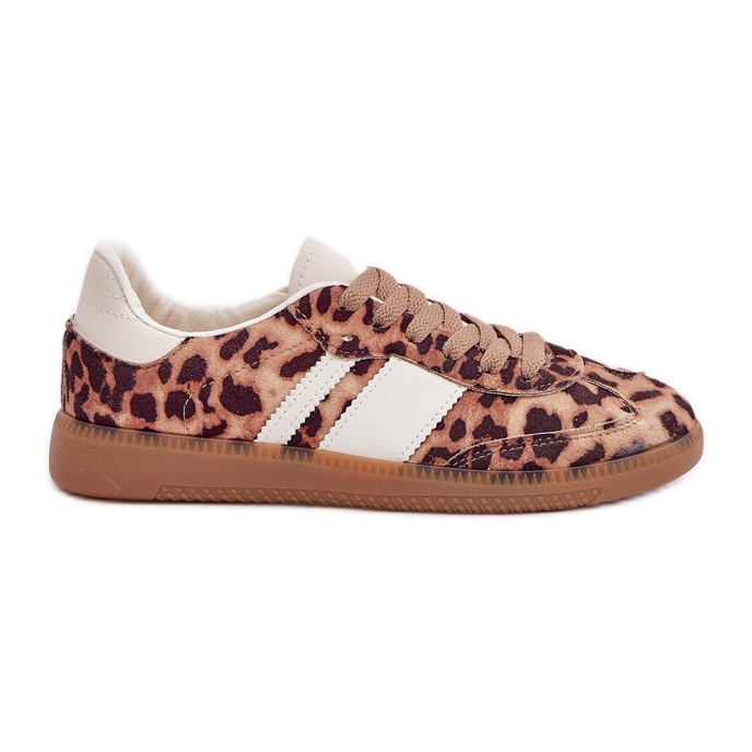 Sneaker leopardo da donna a bassa stampa marrone leopardo marrone