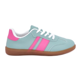 Sneaker da donna bassa con menta in pelle ecologica verde