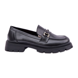 Mocassini da donna classici con eco in pelle nera nero