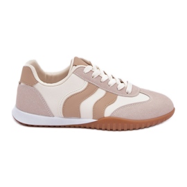 Sneaker da donna classiche con beige in pelle ecologica