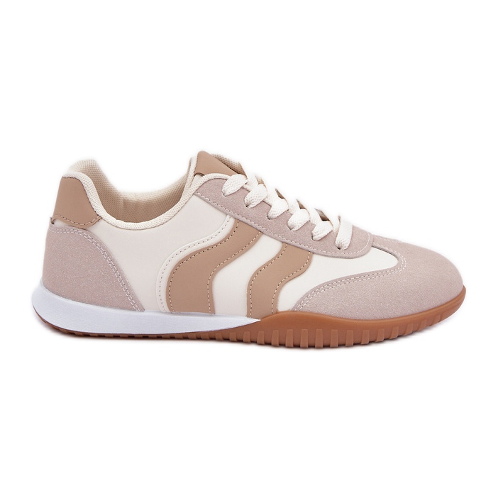 Sneaker da donna classiche con beige in pelle ecologica