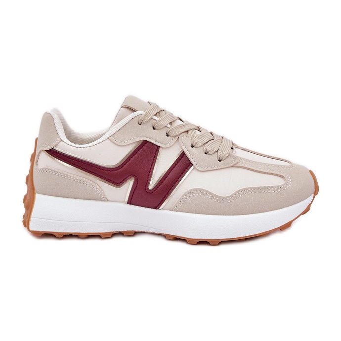 Scarpe sportive con sneaker beige-bord