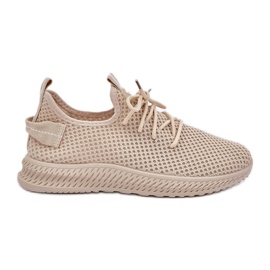 Slip femminile -up nelle scarpe sportive beige