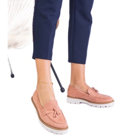 Mocassine femminili rosa da Ekozamsz con frange