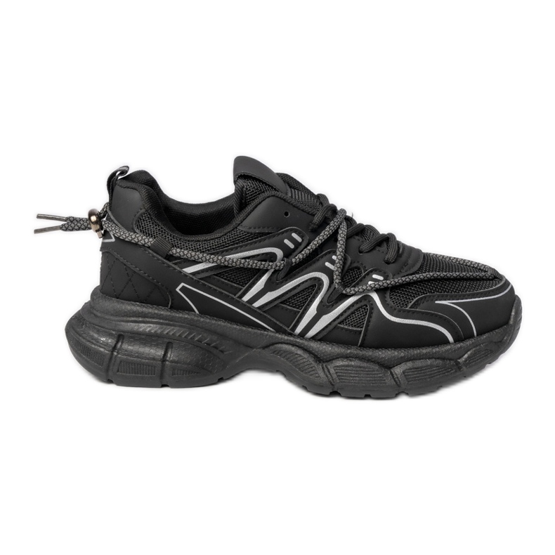 Sneaker nere femminili sulla piattaforma nero