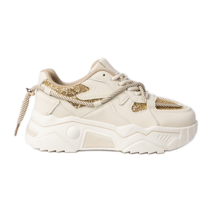 Sneaker sportive femminili beige-oro