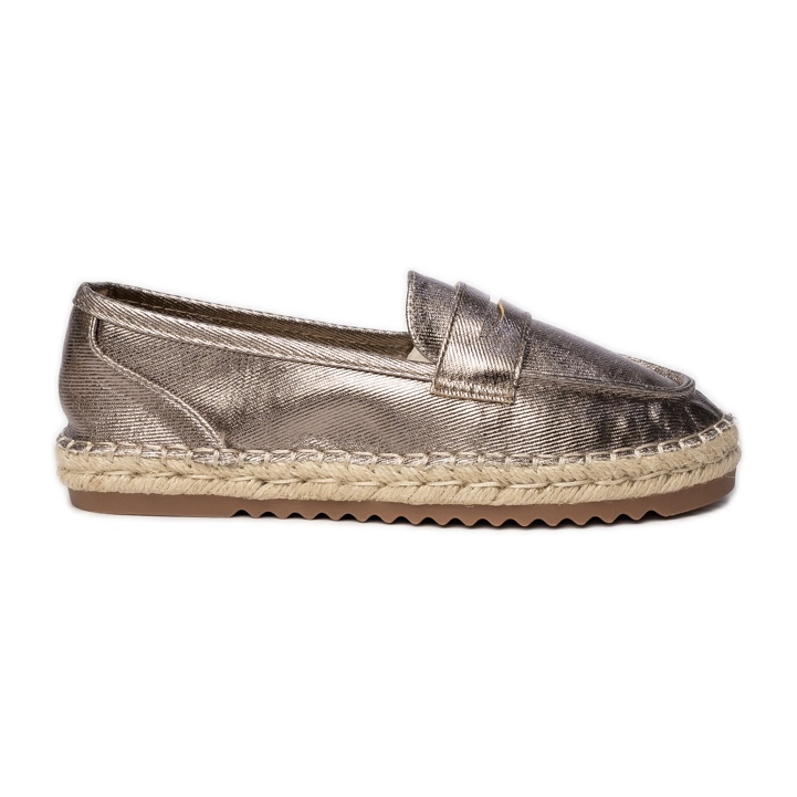 Mocassini metallici marroni delle donne espadrilles marrone