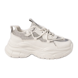 Sneaker sportive bianche da donna bianco