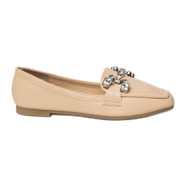 Mocassini Da Donna Con Decori Beige