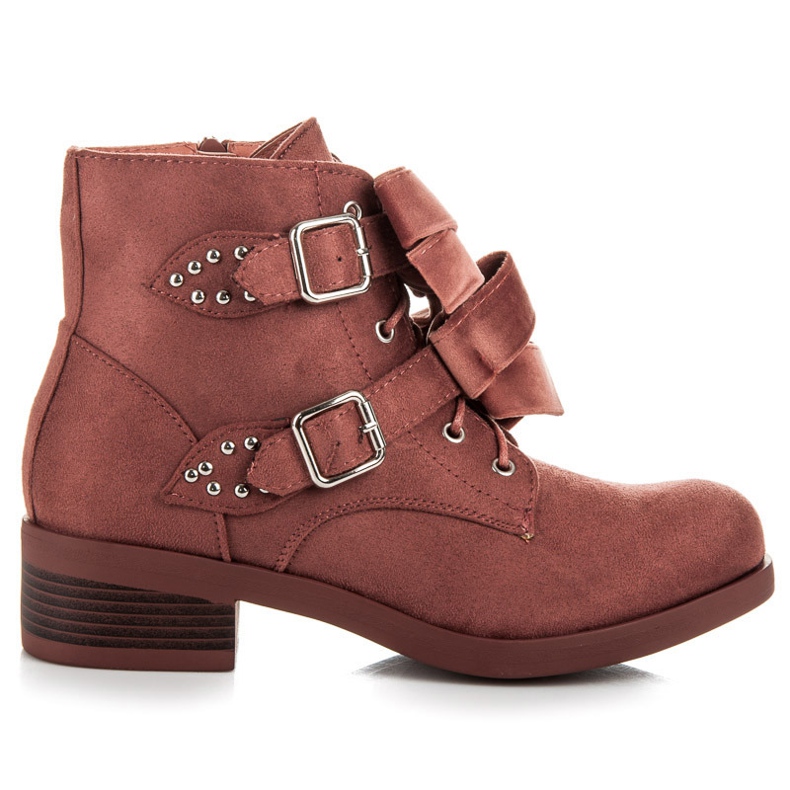 Ideal Shoes Stivali con fiocchi rosa