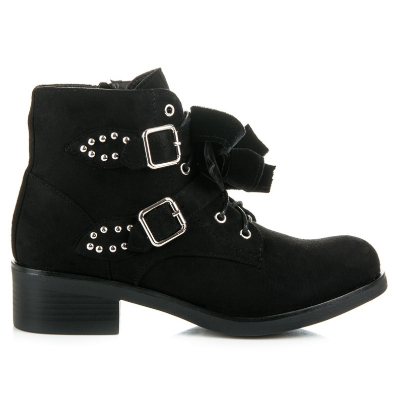 Ideal Shoes Stivali con fiocchi nero