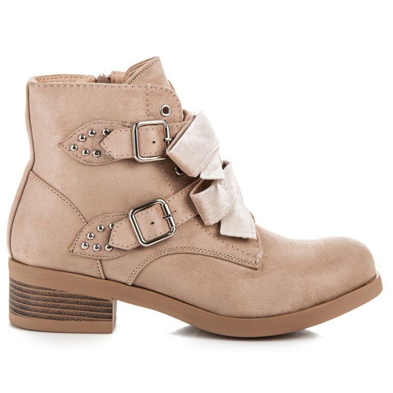 Ideal Shoes Stivali con fiocchi marrone