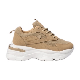 Sneaker sportive beige-khaki da donna