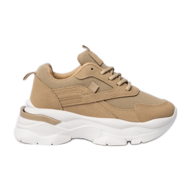 Sneaker sportive beige-khaki da donna