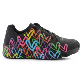 Skechers Schechers Uno Lte Scarpe - Spenling the Love 314064l -bkmt cuori colorati nero