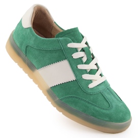 Scarpe in pelle da donna in pelle scamosciata Filippo 6770 verde