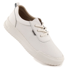Scarpe sportive in pelle beige in pelle Sergio Leone SP-102