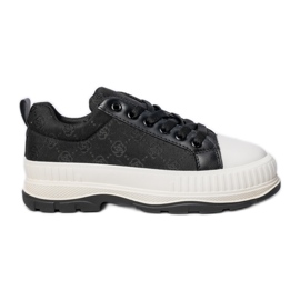 Sneaker femminili sulla piattaforma nera nero