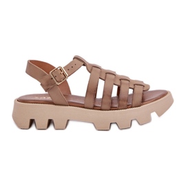 Sandali in pelle femminile zazoo 3695 beige