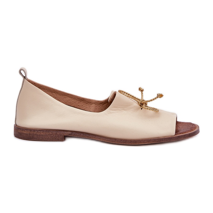 Zazoo 2660 in pelle ballerina da donna beige