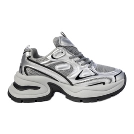 Sneaker sportivi grigi-silver femminili grigio