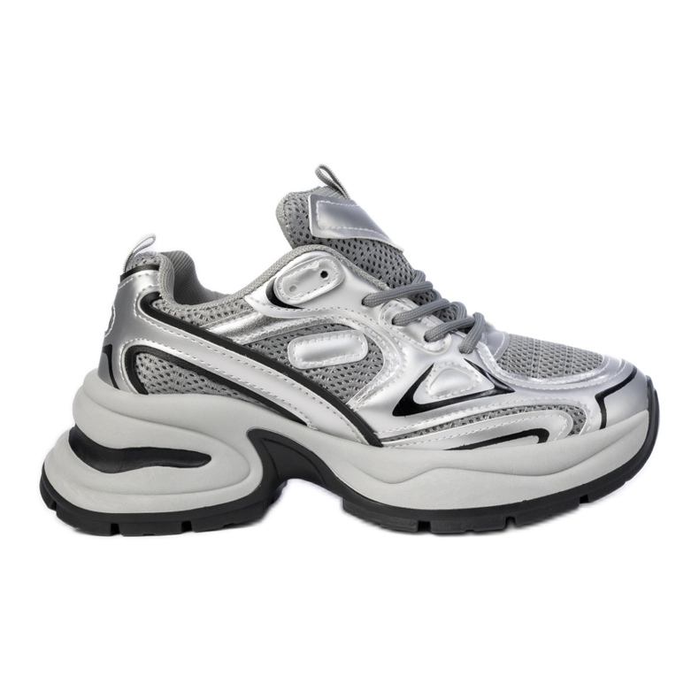 Sneaker sportivi grigi-silver femminili grigio