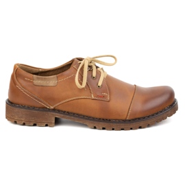 Scarpe da uomo in pelle olivier 312gt con punta marrone trafitta