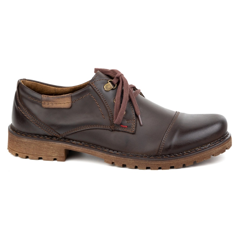 Scarpe da uomo in pelle Olivier 312GT con un marrone scuro spinto
