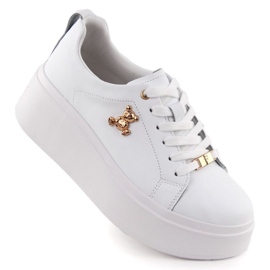 Scarpe sulla piattaforma Filippo Paw593 con un orsacchiotto bianca