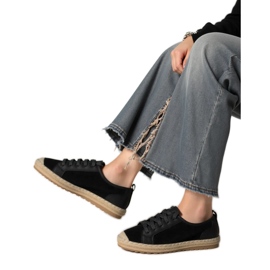 Black in pizzo noir espadrilles femminile nero