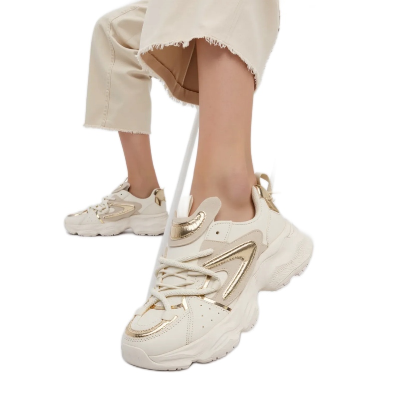 Sneaker lumor beige da donna