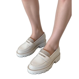 Mocassini bianchi diamanti da donna bianco