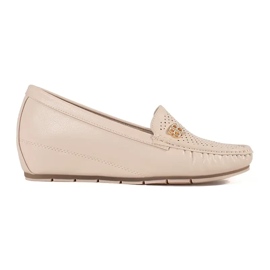 Goodin Scarpe da donna beige con un cuneo nascosto