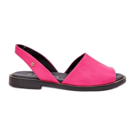 Sandali scorrevoli in pelle Zazoo 40327 Fuksja rosa