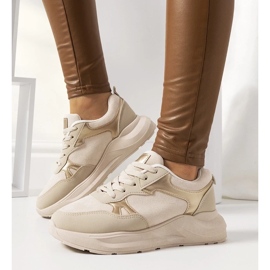 D/GMR Sneakers beige con accenti Davis dorati