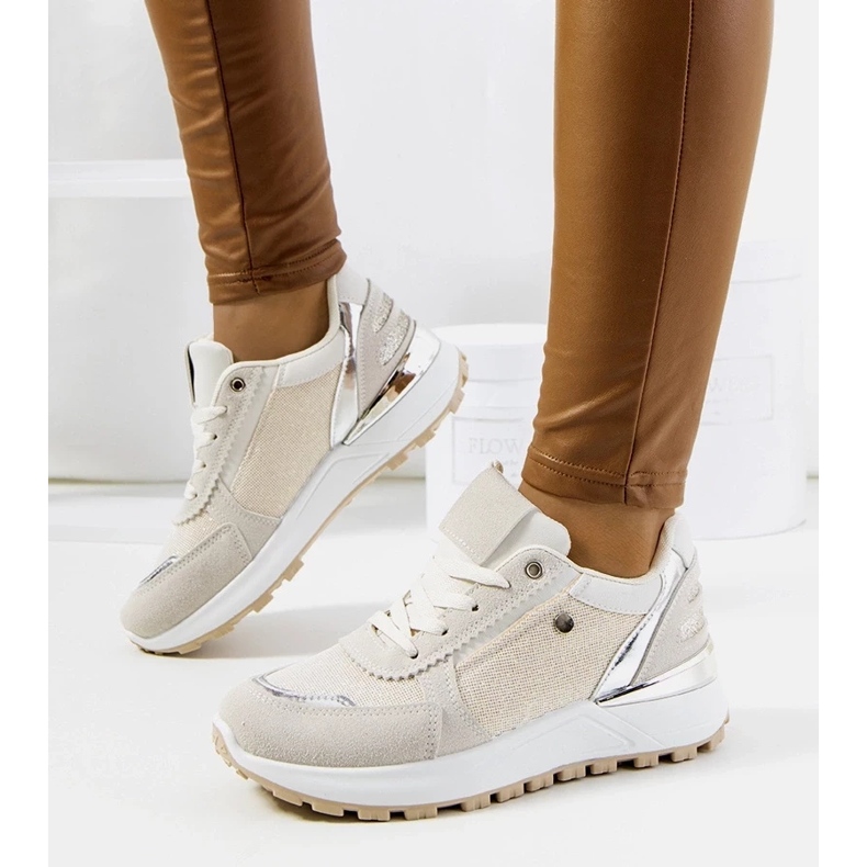 D/GMR Sneakers Onio da donna beige lucido