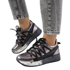 D/GMR Sneakers ballard grigie metallizzate grigio