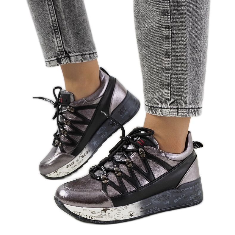 D/GMR Sneakers ballard grigie metallizzate grigio