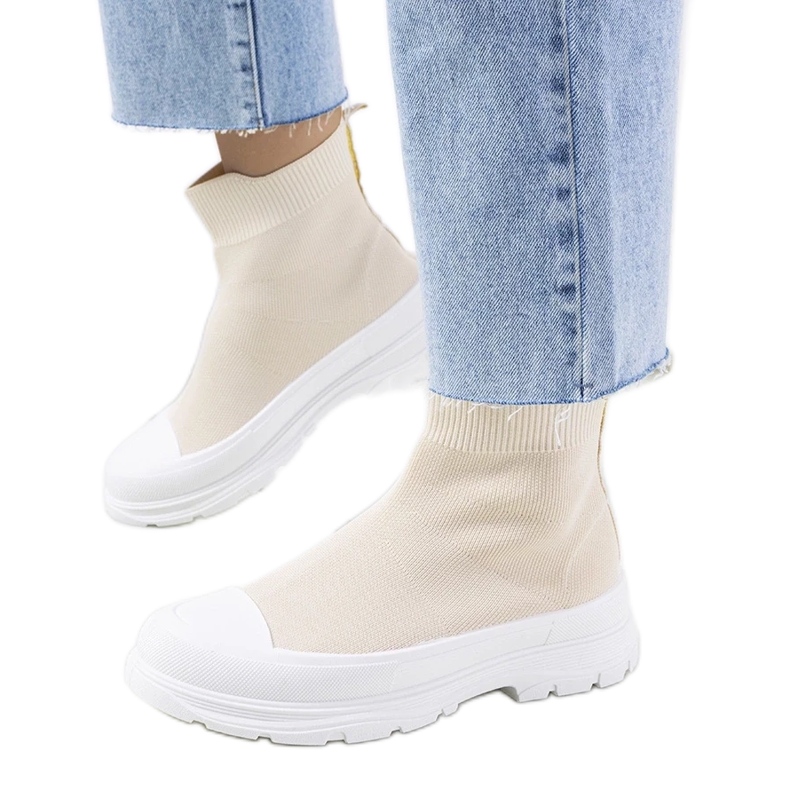 D/GMR Sneakers beige Miki alla caviglia