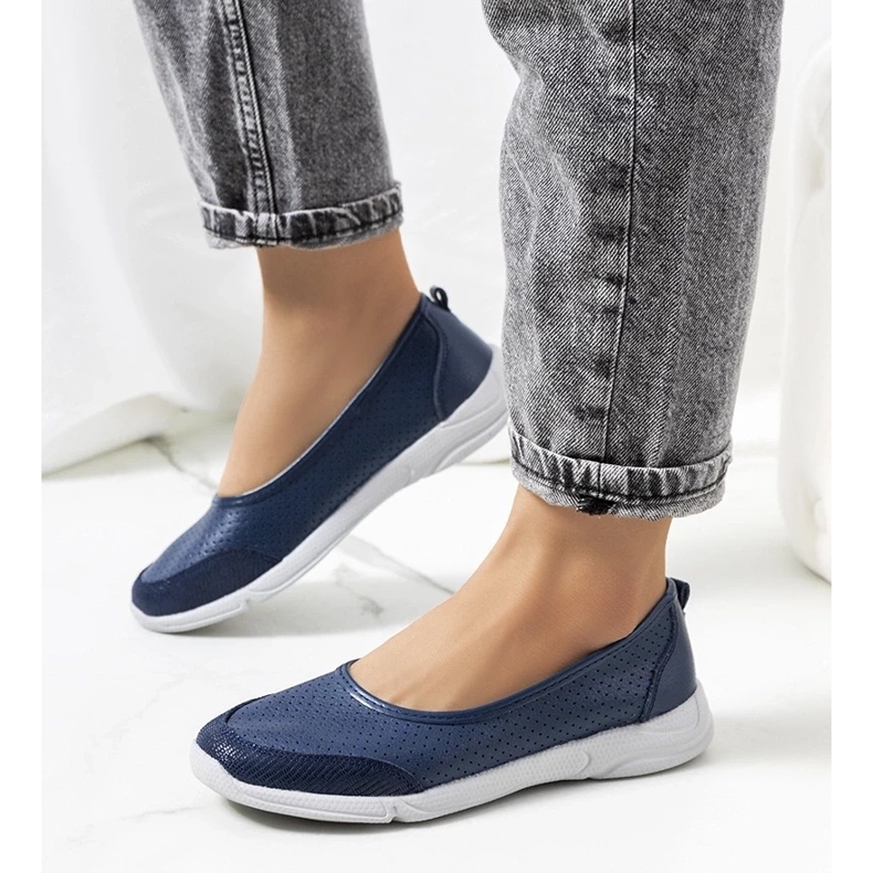 D/GMR Ballerine Mirjam in pelle blu navy