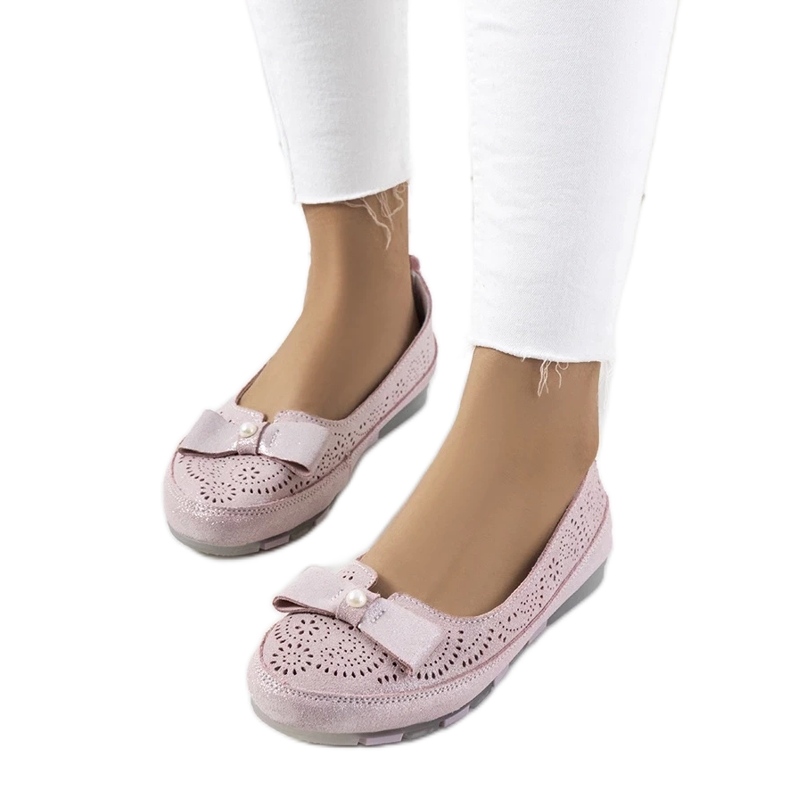 D/GMR Ballerine in pelle rosa con un fiocco Catania