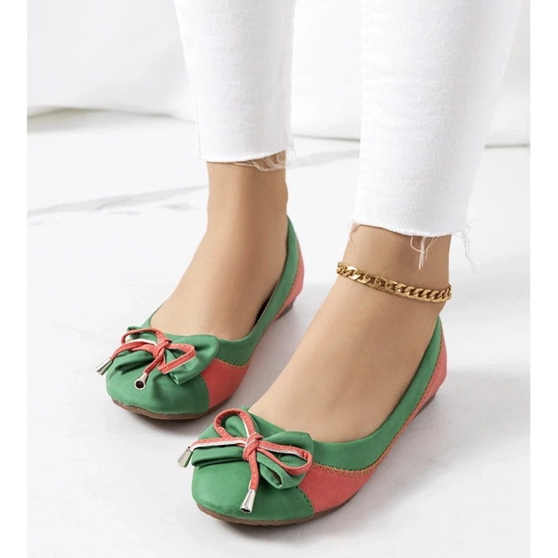 D/GMR Ballerine verdi con fiocco di Eske verde