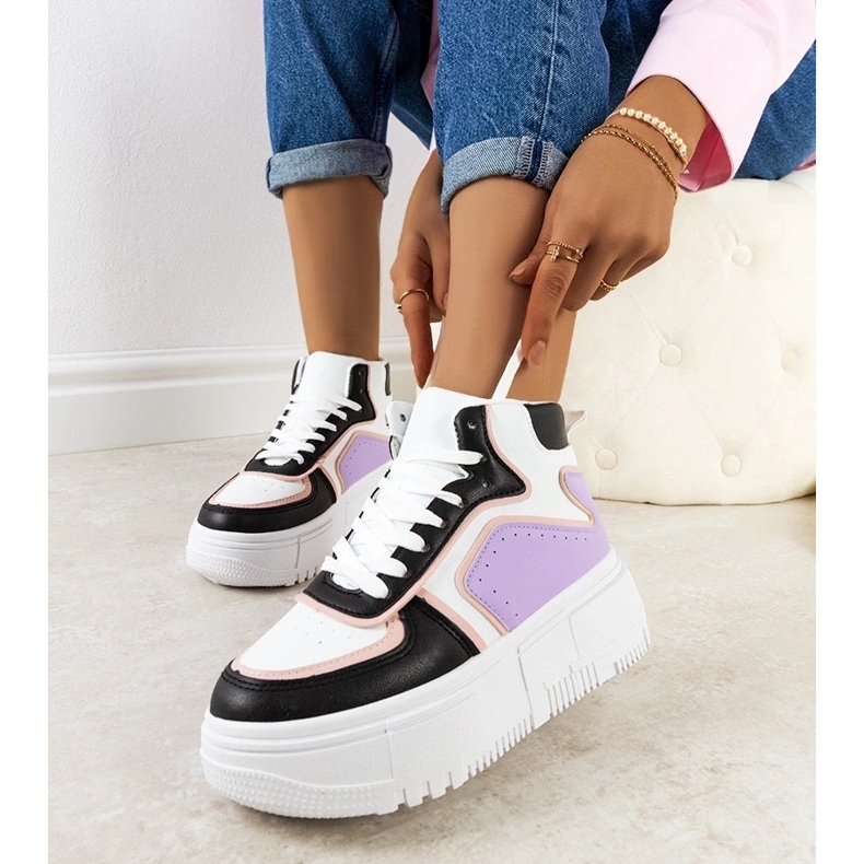 D/GMR Sneakers Zetta alla caviglia nere e viola nero