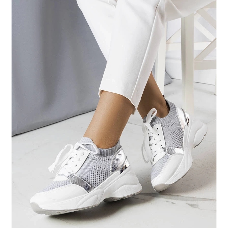 D/GMR Sneakers con zeppa grigie di Ann grigio