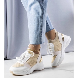 D/GMR Sneaker beige con zeppa di Ann