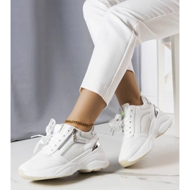 D/GMR Sneaker bianche da donna sul pizzo a cuneo -up stacey bianca