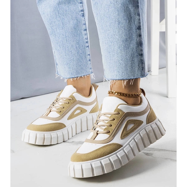 D/GMR Sneaker beige con plateau di Robyn