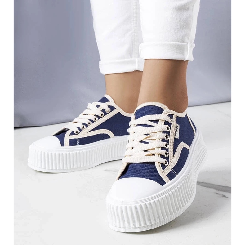 D/GMR Sneakers con plateau blu navy di Connie