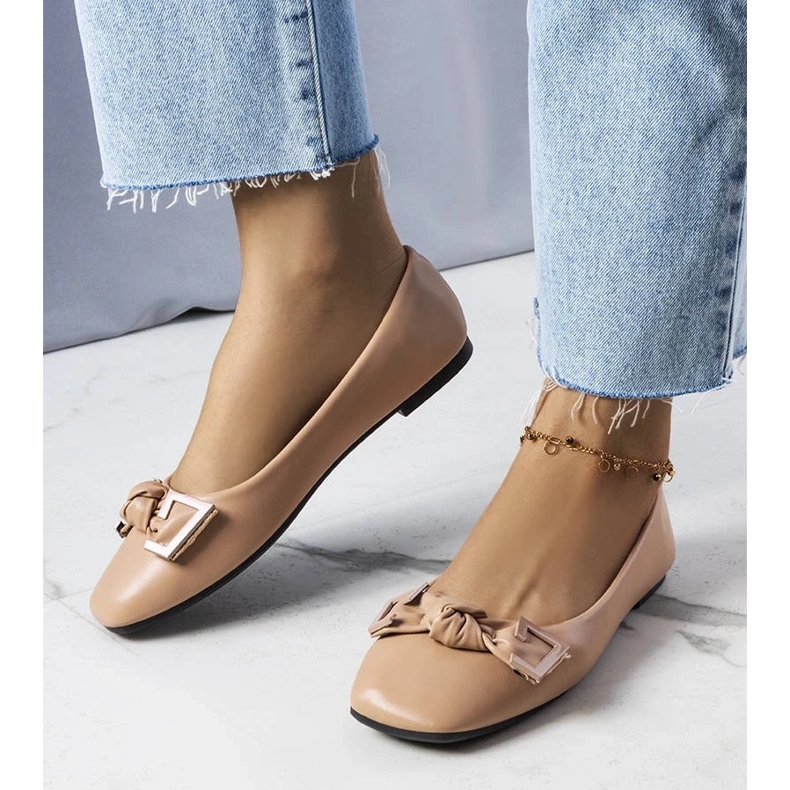 D/GMR Ballerine beige con fiocco di Tabitha